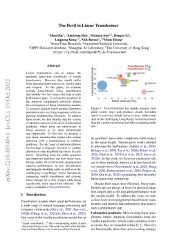 The Devil in Linear Transformer