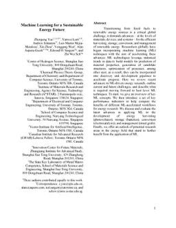 Machine Learning for a Sustainable Energy Future