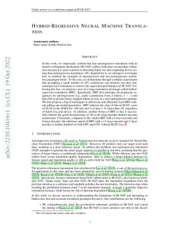 Hybrid-Regressive Neural Machine Translation