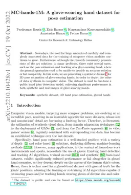 MC-hands-1M: A glove-wearing hand dataset for pose estimation