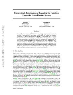 Hierarchical Reinforcement Learning for Furniture Layout in Virtual
  Indoor Scenes
