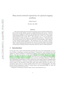 Deep neural network expressivity for optimal stopping problems
