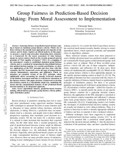 Group Fairness in Prediction-Based Decision Making: From Moral
  Assessment to Implementation