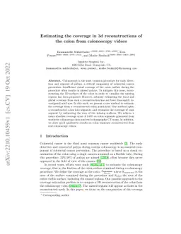 Estimating the coverage in 3d reconstructions of the colon from
  colonoscopy videos
