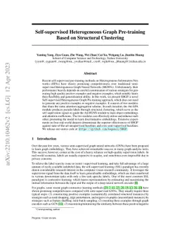 Self-supervised Heterogeneous Graph Pre-training Based on Structural
  Clustering