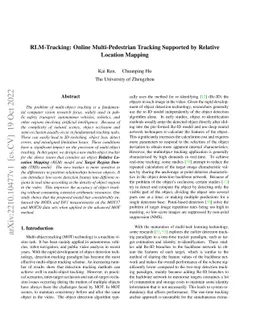 RLM-Tracking: Online Multi-Pedestrian Tracking Supported by Relative
  Location Mapping