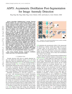 ADPS: Asymmetric Distillation Post-Segmentation for Image Anomaly
  Detection