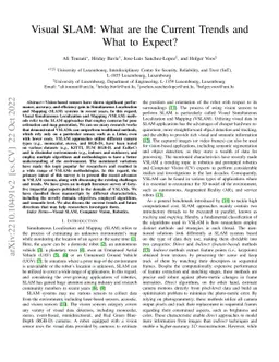 Visual SLAM: What are the Current Trends and What to Expect?