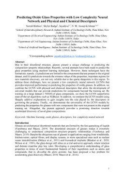 Predicting Oxide Glass Properties with Low Complexity Neural Network and
  Physical and Chemical Descriptors