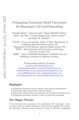 Propagating Variational Model Uncertainty for Bioacoustic Call Label
  Smoothing