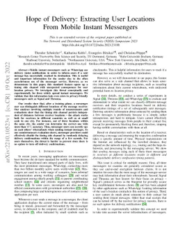 Hope of Delivery: Extracting User Locations From Mobile Instant
  Messengers