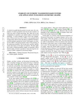 Stability of Entropic Wasserstein Barycenters and application to random
  geometric graphs