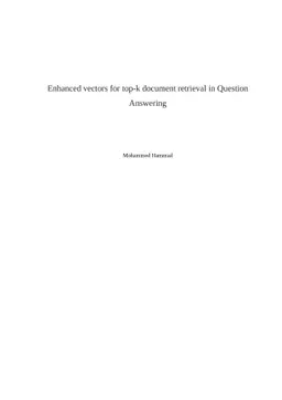 Enhanced vectors for top-k document retrieval in Question Answering