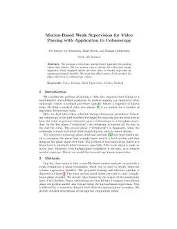 Motion-Based Weak Supervision for Video Parsing with Application to
  Colonoscopy