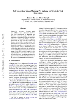 Self-supervised Graph Masking Pre-training for Graph-to-Text Generation