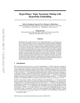 HyperMiner: Topic Taxonomy Mining with Hyperbolic Embedding