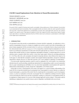 CLEAR: Causal Explanations from Attention in Neural Recommenders