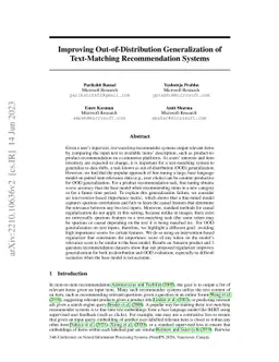 Using Interventions to Improve Out-of-Distribution Generalization of
  Text-Matching Recommendation Systems
