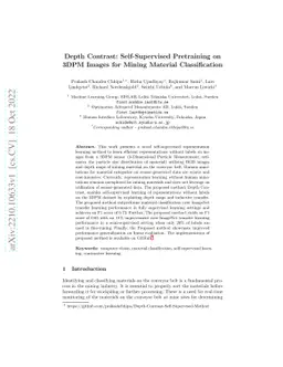 Depth Contrast: Self-Supervised Pretraining on 3DPM Images for Mining
  Material Classification