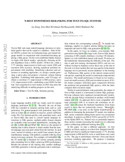 N-Best Hypotheses Reranking for Text-To-SQL Systems
