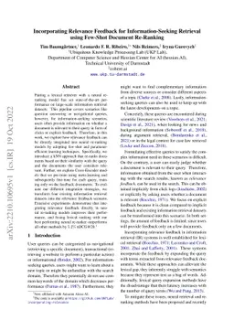 Incorporating Relevance Feedback for Information-Seeking Retrieval using
  Few-Shot Document Re-Ranking