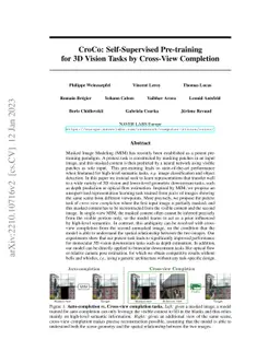 CroCo: Self-Supervised Pre-training for 3D Vision Tasks by Cross-View
  Completion