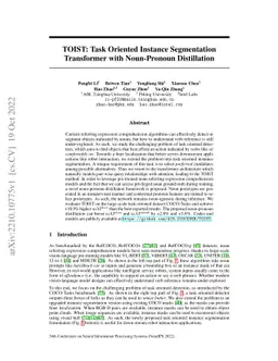 TOIST: Task Oriented Instance Segmentation Transformer with Noun-Pronoun
  Distillation