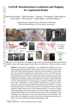LaMAR: Benchmarking Localization and Mapping for Augmented Reality