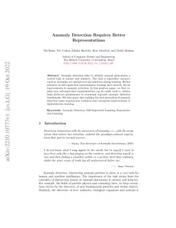 Anomaly Detection Requires Better Representations