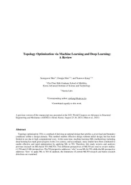Topology Optimization via Machine Learning and Deep Learning: A Review