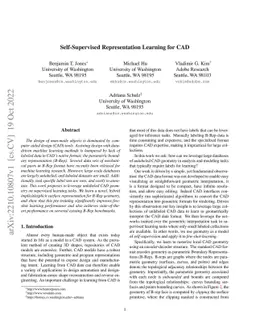 Self-Supervised Representation Learning for CAD