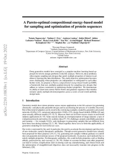 A Pareto-optimal compositional energy-based model for sampling and
  optimization of protein sequences