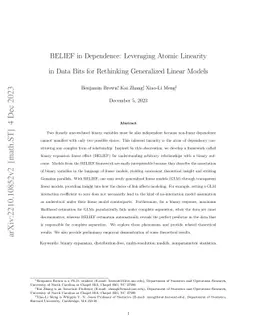 BELIEF in Dependence: Leveraging Atomic Linearity in Data Bits for Rethinking Generalized Linear Models