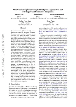 QA Domain Adaptation using Hidden Space Augmentation and Self-Supervised
  Contrastive Adaptation