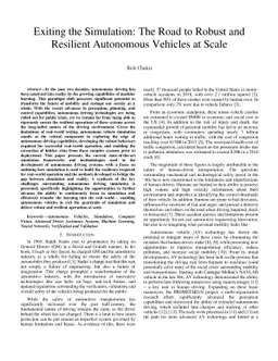 Exiting the Simulation: The Road to Robust and Resilient Autonomous
  Vehicles at Scale