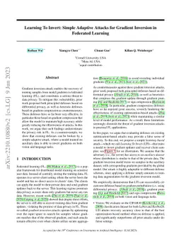 Learning to Invert: Simple Adaptive Attacks for Gradient Inversion in
  Federated Learning