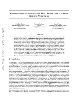 Window-Based Distribution Shift Detection for Deep Neural Networks