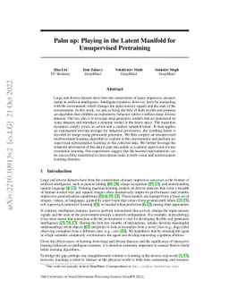 Palm up: Playing in the Latent Manifold for Unsupervised Pretraining