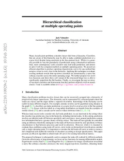 Hierarchical classification at multiple operating points