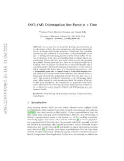 DOT-VAE: Disentangling One Factor at a Time