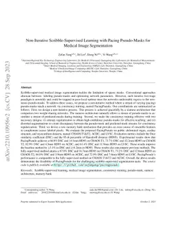 Non-Iterative Scribble-Supervised Learning with Pacing Pseudo-Masks for
  Medical Image Segmentation