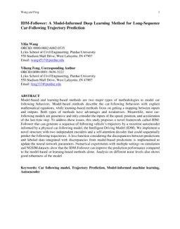 IDM-Follower: A Model-Informed Deep Learning Method for Long-Sequence
  Car-Following Trajectory Prediction