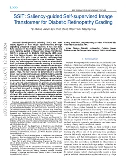 SSiT: Saliency-guided Self-supervised Image Transformer for Diabetic
  Retinopathy Grading