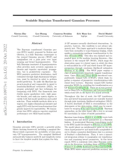 Scalable Bayesian Transformed Gaussian Processes