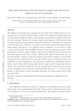 Semi-supervised object detection based on single-stage detector for
  thighbone fracture localization