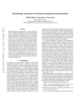 Task Phasing: Automated Curriculum Learning from Demonstrations