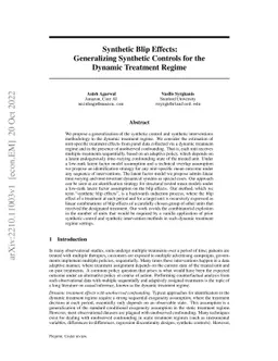 Synthetic Blips: Generalizing Synthetic Controls for Dynamic Treatment Effects
