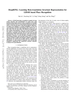 DeepRING: Learning Roto-translation Invariant Representation for LiDAR
  based Place Recognition