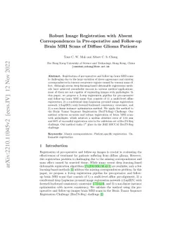 Robust Image Registration with Absent Correspondences in Pre-operative
  and Follow-up Brain MRI Scans of Diffuse Glioma Patients