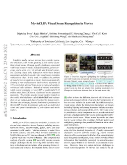 MovieCLIP: Visual Scene Recognition in Movies